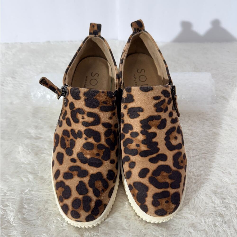 SOUL Naturalizer Leopard Print Slip-On Sneakers Womens 6W Comfort Shoes